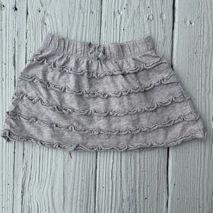 RUUM Girls' Gray Ruffle Knit Skirt 2Y